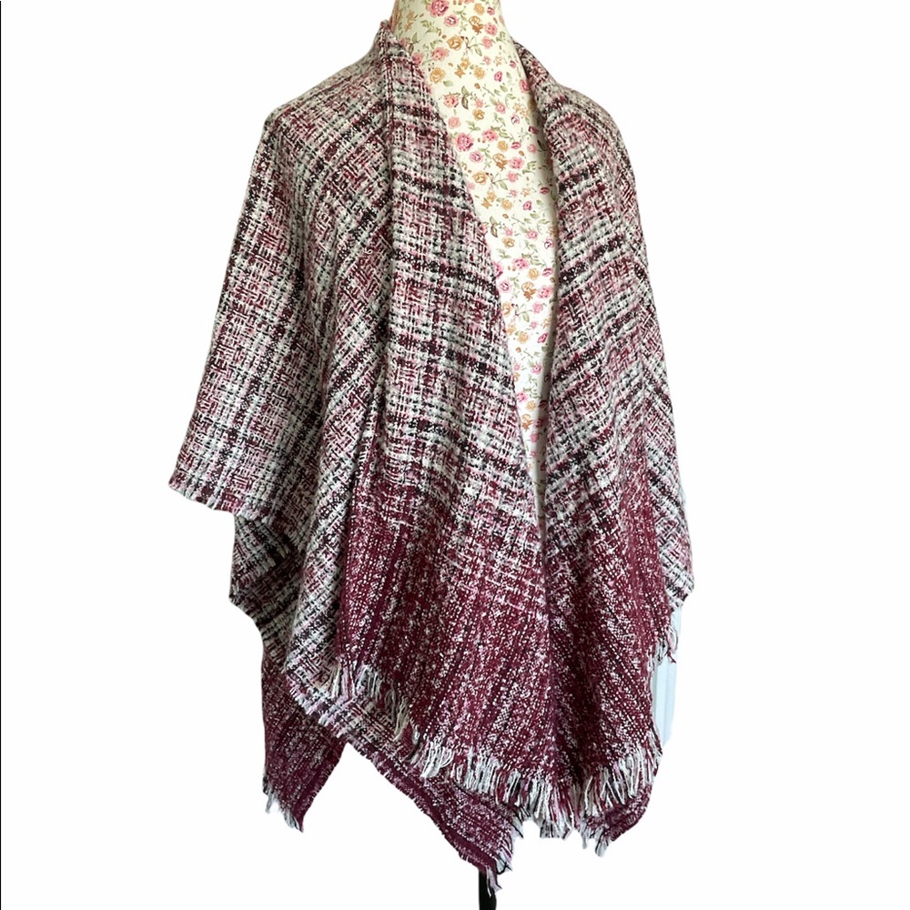 Blanket Scarf- Plaid: Pink , Black, & Ivory